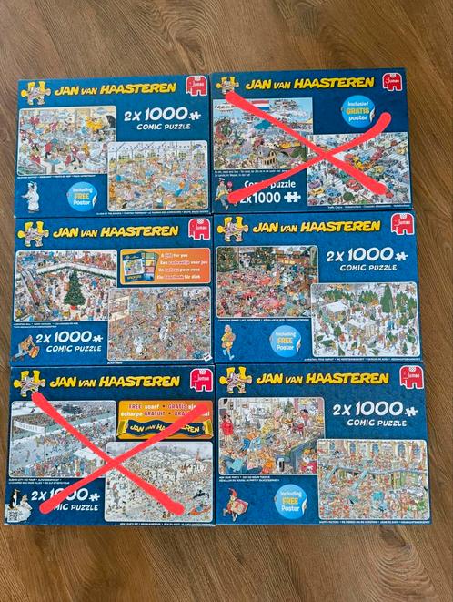 Puzzels Jan van Haasteren 2x1000 stukjes, Hobby en Vrije tijd, Denksport en Puzzels, Zo goed als nieuw, Ophalen of Verzenden