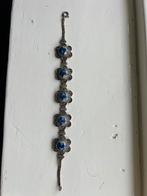 Armbandje (ver) zilver (d?)met 5 delftsblauwe medaillons, Ophalen of Verzenden, Zilver, Armband