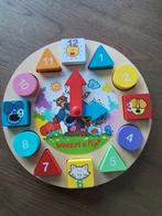 Zgan  houten puzzelklok van Woezel en Pip., 2 tot 4 jaar, 10 tot 50 stukjes, Ophalen of Verzenden, Zo goed als nieuw