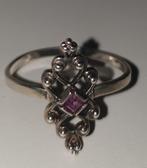 Zilveren ring met amethist, Sieraden, Tassen en Uiterlijk, Ringen, Gebruikt, 19 tot 20, Ophalen of Verzenden, Met edelsteen