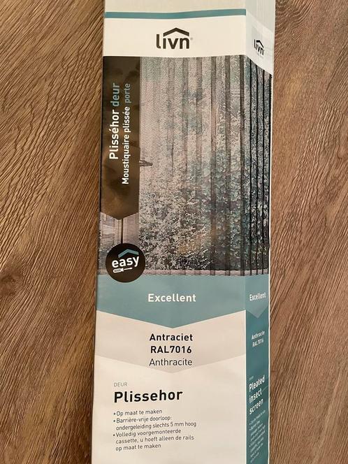 Livn plisséhor deur antraciet, Doe-het-zelf en Verbouw, Deuren en Horren, Zo goed als nieuw, Hordeur, 215 cm of meer, 80 tot 100 cm