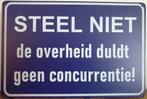 Steel niet overheid dult geen concurrentie metalen wandbord