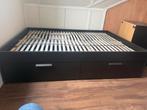 IKEA Brimnes Ledikant Zwart 140x200, Ophalen, Zwart, 140 cm, Zo goed als nieuw