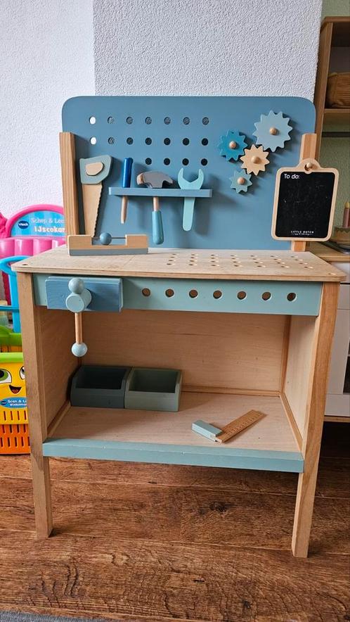 Houten werkbank little dutch, Kinderen en Baby's, Speelgoed | Houten speelgoed, Zo goed als nieuw, Overige typen, Ophalen