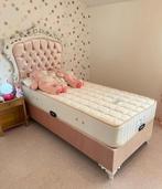 1 persoons opberg boxspring roze princess, Ophalen, Tweepersoons, 90 cm