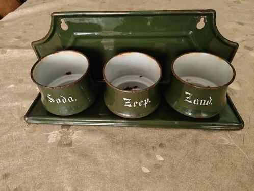 Vintage Zeep , Zand En Soda Setje, Antiek en Kunst, Antiek | Emaille, Ophalen of Verzenden