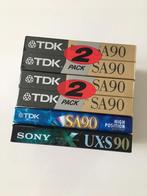 6x cassettes NOS TDK SA90 (1990) Sony UX-S90, 2 t/m 25 bandjes, Overige genres, Ophalen of Verzenden, Nieuw in verpakking