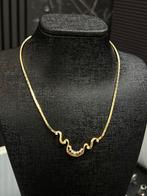 14k Gouden Collier met Diamanten, Ophalen of Verzenden, Zo goed als nieuw, Goud, Met edelsteen
