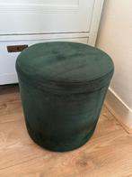 Mooie donkergroene poef, Rond, Minder dan 50 cm, Ophalen of Verzenden, Zo goed als nieuw