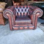 Chesterfield club fauteuil bruin rood + GRATIS BEZORGD