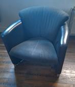 Leolux Fauteuil Zwart Leder - Gebruikt, Huis en Inrichting, Fauteuils, Ophalen, Gebruikt, Leer, Modern