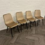4 Fluwelen Eetkamerstoelen, Huis en Inrichting, Stoelen, Metaal, Overige kleuren, Ophalen of Verzenden, Zo goed als nieuw