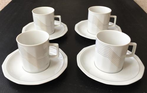 Set 4 mooie Kop Schotels WINTERLING wit goud lijntje Koffie, Verzamelen, Porselein, Kristal en Bestek, Zo goed als nieuw, Kop en/of schotel
