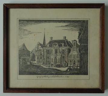 Gravure met het "Gezigt op tRaedhu's... te Doetinchem '"1740 beschikbaar voor biedingen