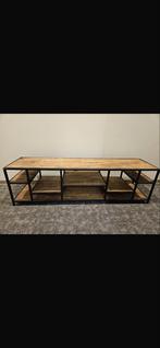 Stoere TV meubel van mangohout en staal - 180 cm, Huis en Inrichting, Kasten | Televisiemeubels, Ophalen, Gebruikt, 150 tot 200 cm