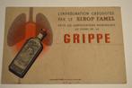GRIPPE  reclame op vloeiblad uit ca 1900!, Ophalen of Verzenden, Gebruikt, Overige typen