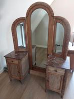 Antieke kaptafel met spiegel en marmeren blad, Antiek en Kunst, Antiek | Spiegels, Ophalen, Overige vormen, 100 tot 150 cm, 150 tot 200 cm