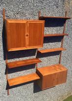 DANISH VINTAGE WALL UNIT BY HG MØBLER 60S TEAK, Ophalen of Verzenden, Gebruikt, 25 tot 50 cm, 200 cm of meer