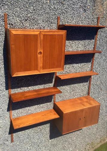DANISH VINTAGE WALL UNIT BY HG MØBLER 60S TEAK beschikbaar voor biedingen