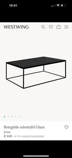 Betegelde salontafel Glaze zwart - Zuiver, Huis en Inrichting, Tafels | Salontafels, Ophalen, 50 tot 100 cm, Rond, Zo goed als nieuw