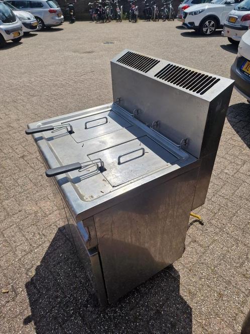Diamond fryersline horeca friteuse op gas, Witgoed en Apparatuur, Frituurpannen, Gebruikt, 4 liter of meer, Duo-friteuse, Uitneembare binnenpan