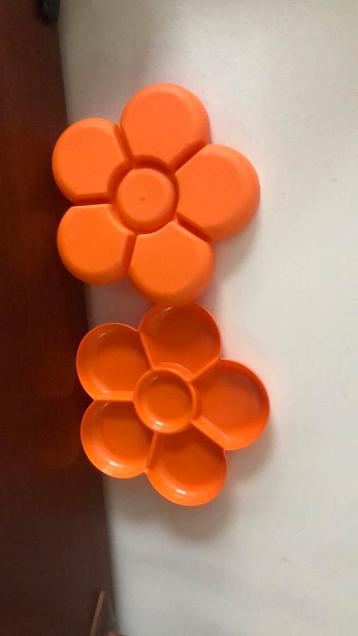 Vintage Oranje Snackschaal Set beschikbaar voor biedingen