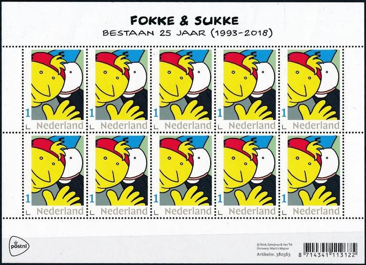 Nederland NVPH nr V3643 postfris Fokke en Sukke 2018, Postzegels en Munten, Postzegels | Nederland, Postfris, Na 1940, Verzenden