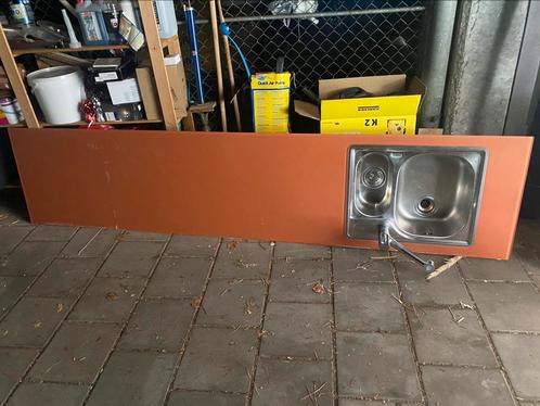 Keukenwerkblad glas, Huis en Inrichting, Keuken | Keukenbenodigdheden, Gebruikt, Ophalen