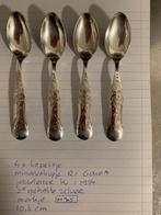 4 zilveren biedermeier lepeltjes 10,6 cm, nieuwstaat, Antiek en Kunst, Ophalen of Verzenden, Zilver