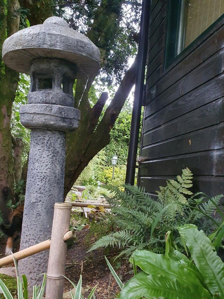 Japanse Tuin Set: Lantaarn, Brug, Tsukubai & Bamboe, Tuin en Terras, Ophalen, Netvoeding, 50 tot 250 watt, Staande lamp