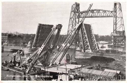 Rotterdam, Hef- en Koningsbrug (1956) 128297, Verzamelen, Ansichtkaarten | Nederland, Gelopen, Zuid-Holland, 1940 tot 1960, Verzenden