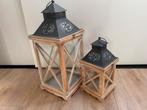 Windlichten/ Lantaarns 1 grote en 1 kleinere, Huis en Inrichting, Woonaccessoires | Kandelaars en Kaarsen, Ophalen, Zo goed als nieuw