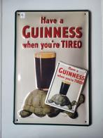 GUINNESS BEER - 107 - "TIRED ...??  GUINNESS !!!+ TIN-CARD !, Ophalen, Nieuw, Reclamebord, Plaat of Schild, Overige merken