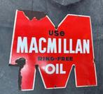 Use macmillan ring free oil vintage emaillen reclame bord, Ophalen of Verzenden, Gebruikt, Reclamebord