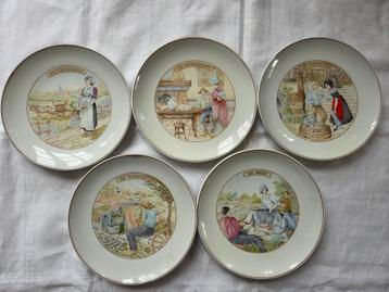 Pillivuyt (5x) verschillende kaasborden porselein Frankrijk. beschikbaar voor biedingen