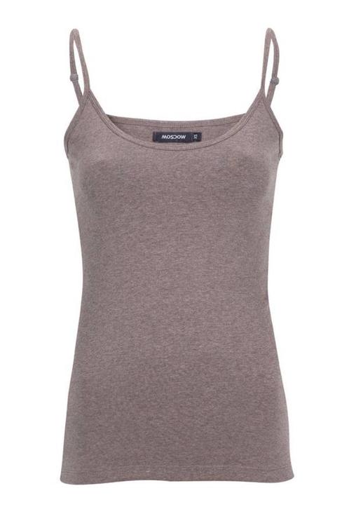 Moscow katoenen spaghetti top singlet tanktop taupe maat M, Kleding | Dames, Tops, Nieuw, Maat 38/40 (M), Beige, Zonder mouw, Ophalen of Verzenden