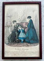 Antieke Franse mode prent "Le petit Messager", Antiek en Kunst, Ophalen of Verzenden