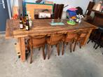 Eettafel 270x100 massief hout tafel stamtafel, Gebruikt, 200 cm of meer, Vijf personen of meer, Rechthoekig