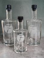 Water karaffen / flessen, Ophalen, Gebruikt, Wit, Glas