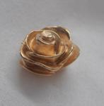 Zilveren rosé vergulde roos revers /broche nr.1468, Sieraden, Tassen en Uiterlijk, Goud, Minder dan 4 cm, Zo goed als nieuw, Zilver