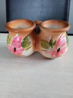 2 vintage bloempotten aan elkaar, Rond, Ophalen of Verzenden, Zo goed als nieuw, Aardewerk