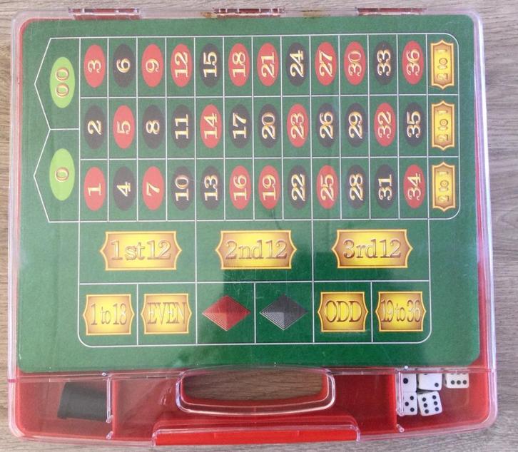 Roulette spel 3 in plastic Koffer, Hobby en Vrije tijd, Gezelschapsspellen | Overige, Gebruikt, Een of twee spelers, Drie of vier spelers