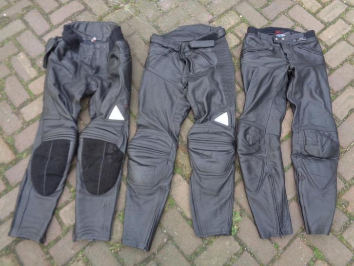 Zwart leren motorbroek maat 48 MQP en Hein Gericke, Motoren, Kleding | Motorkleding, Broek | leer, Heren, Tweedehands, Ophalen of Verzenden