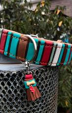 Halsband bruin leer nappa leer strook deco 48-60 beige, Ophalen of Verzenden, Handgemaakt, Nieuw