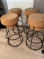 4 Bouchon barkrukken champagne kurk, Ophalen, Gebruikt, Met voetsteun, Metaal