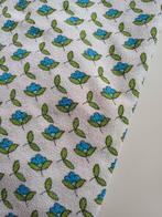 Lap retro bloemetjes badstof, Gebruikt, Wit, Ophalen of Verzenden, 30 tot 120 cm