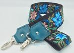 002A Nieuwe tashengsel tasriem strap zijde bloemen tuigleer, Verzenden, Nieuw, Blauw, Overige typen