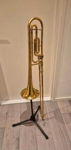 King 607 tenor trombone met kwartventiel, Muziek en Instrumenten, Blaasinstrumenten | Trombones, Ophalen, Gebruikt, Tenor, Met koffer