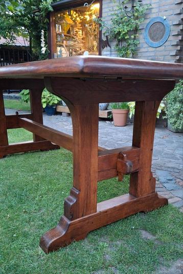 Oude eiken (franse) kloostertafel eettafel 220x84x77  beschikbaar voor biedingen