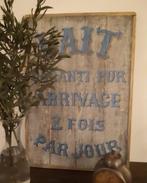 Handgeschilderd reclame bord/zuivel/winkel/melk/brocante, Reclamebord, Zo goed als nieuw, DeKameraadschap, Dj.kammeraat@telfort.nl